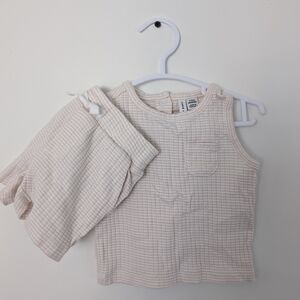 Cream Sleeveless Top and Shorts Set